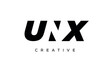 UNX letters negative space logo design. creative typography monogram vector	