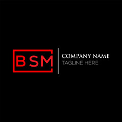 Fototapete - BSM letter logo design on black background. BSM creative initials letter logo concept. BSM letter design. BSM letter design on black background. BSM logo vector.

