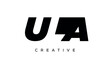 ULA letters negative space logo design. creative typography monogram vector	