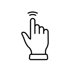 Poster - Double Tap Gesture of Computer Mouse. Pointer Finger Black Line Icon. Cursor Hand Linear Pictogram. Touch Click Press Swipe Point Outline Symbol. Editable Stroke. Isolated Vector Illustration