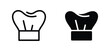 Chef hat icon. Restaurant sign and symbol. A chef's hat icon in line and flat style. Vector illustration