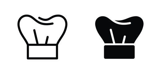 chef hat icon. restaurant sign and symbol. a chef's hat icon in line and flat style. vector illustra