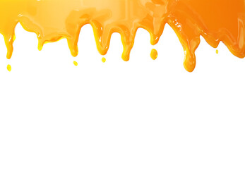 Wall Mural - Orange juice Liquid splash melt pouring  drip on top isolate on white background. 3D Rendering. Png files.