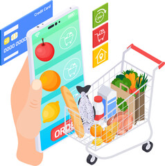 Wall Mural - Supermarket Card Order Composition