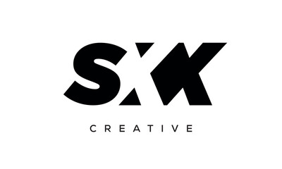 SXX letters negative space logo design. creative typography monogram vector	