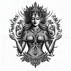 Wall Mural - hindu god tattoo - By Generative AI