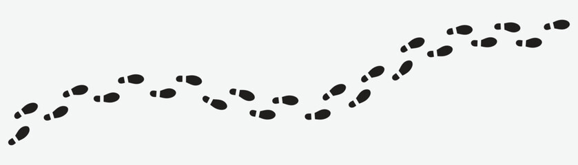 Step footprints paths, pattern footprints tracks isolated on white gray background. vector icon Illustration.