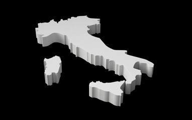 Wall Mural - 3D illustration of the Italy map cartography and topology