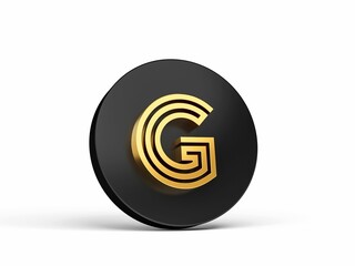 Poster - 3d rendered illustration of a gold g letter icon on white background