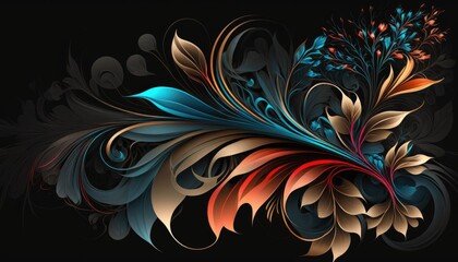 Wall Mural - Abstract Floral Design background, AI generated