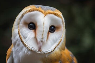 Canvas Print - A close up of a common barn owl (Tyto albahead). Generative AI