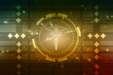 Poster - 2d illustration caduceus medical symbol
