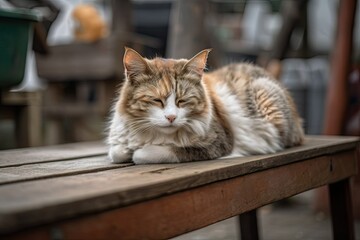 Canvas Print - South Korea's Seoul has a cat garden. Generative AI