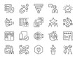 CRM icon set. It included icons such as customer data, contact management, sale pipeline, and more.