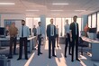 © avrezn - Business Team Ready for Office Work: Successful Team in Clipart Style with Faceless and Low Poly Elements, Generative AI