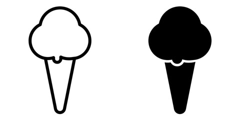 Poster - ofvs338 outlinefilledvectorsign ofvs - ice cream vector icon . waffle cone sign . isolated transpare