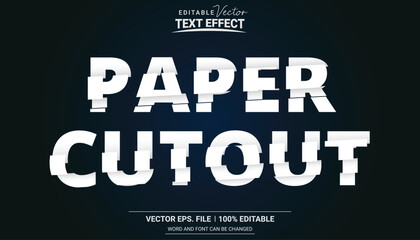 Wall Mural - Realistic paper cutout editable vector text effect