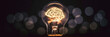 © Bartek - Light bulb with shape of human brain inside lighting. Creative concept of idea and innovation. Generative AI