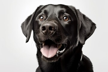 a two year old Labrador in front of a white background. Generative AI