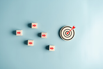 Poster - Business growth success achievement concept, planning target objective to success laddership.