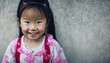 © Pictures Paradise - Portrait of a beautiful 3 year old Asian girl smiling. Close up. Copy space. Banner. generative ai