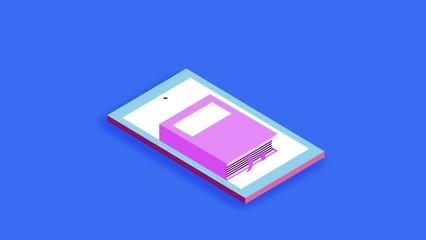 Poster - smartphone device with book animation