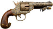 Vintage ornate revolver. AI generated illustration.