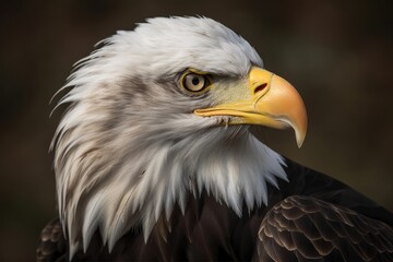 Canvas Print - Close up of an American Bald Eagle. Generative AI