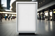 © KP Designs - Empty white billboard digital sign poster mockup on outdoor luxury shopping mall for advertising, marketing, template