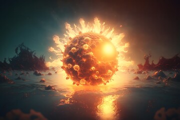 Wall Mural - sun created using ai generative technology