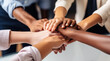 © Viks_jin - Business people putting their hands together. Stack of hands. teamwork concept. digital ai art