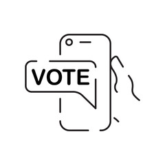 Wall Mural - Political Election Vector line icon. Politics or Politician. Voting and vote