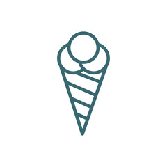 Wall Mural - stripped ice cream cone icon. Thin line stripped ice cream cone icon from cinema and theater collection. Outline vector isolated on white background.