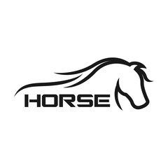 Wall Mural - Modern horse arabian steed logo. Vector illustration.