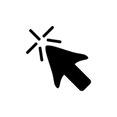 Aufkleber - Pointer or cursor or click icon, solid black vector illustration in trendy style. Editable graphic resources for many purposes.