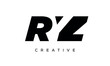 RYZ letters negative space logo design. creative typography monogram vector	