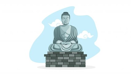 Poster - japanese culture budha statue animation