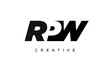 RPW letters negative space logo design. creative typography monogram vector	