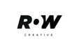 ROW letters negative space logo design. creative typography monogram vector	