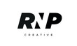 RNP letters negative space logo design. creative typography monogram vector	