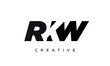 RKW letters negative space logo design. creative typography monogram vector	