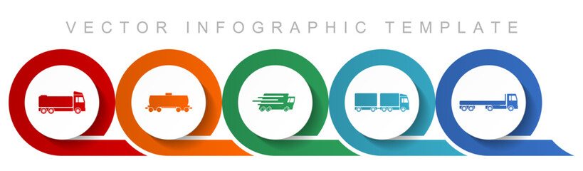 Poster - Transport icon set, miscellaneous icons such as truck, cistern, wagon and delivery for webdesign and mobile applications, flat design infographic vector template in eps 10