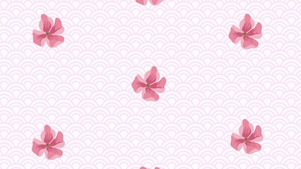 Sticker - japanes pink flowers pattern animation