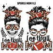 Football Mom Leopard Messy bun Skeleton Print For Mother's Day T-Shirt 