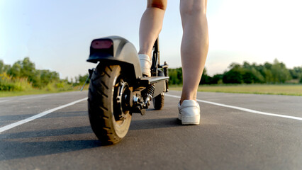 Electric scooter on the road