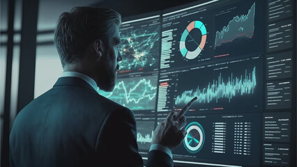 bussines man touch the digital technologi by generative ai