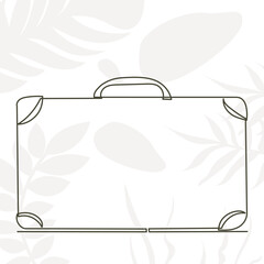 Sticker - suitcase line drawing, sketch, outline vector