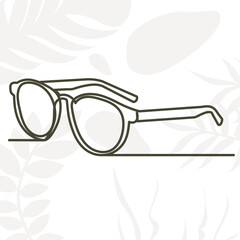 Poster - sunglasses line drawing, sketch, outline