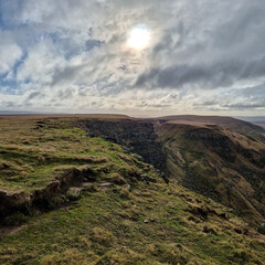 Canvas Print - National Park Peak District in UK, Near Ladybower reservoir, Alport Castle 2022.