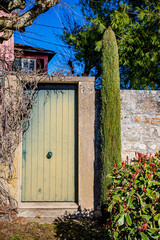 Canvas Print - Porte de jardin en bois